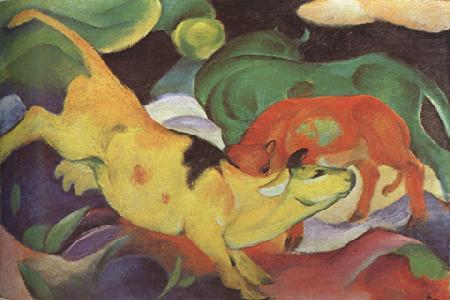 Franz Marc Cows,Yellow,Red Green (mk34) china oil painting image